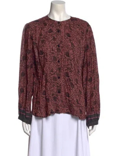 Pre-owned Natalie Martin Paisley Print Crew Neck Blouse W/ Tags In Multi