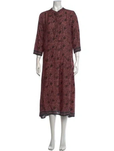 Pre-owned Natalie Martin Paisley Print Long Dress In Black