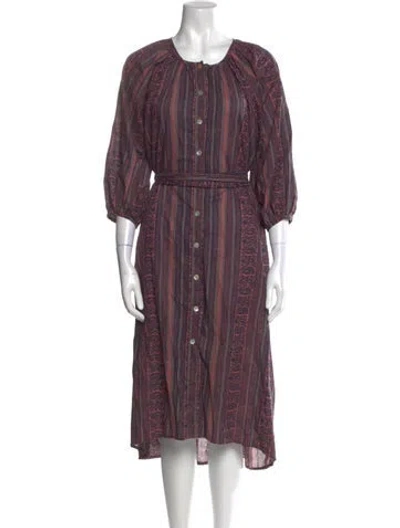Pre-owned Natalie Martin Paisley Print Long Dress In Pink