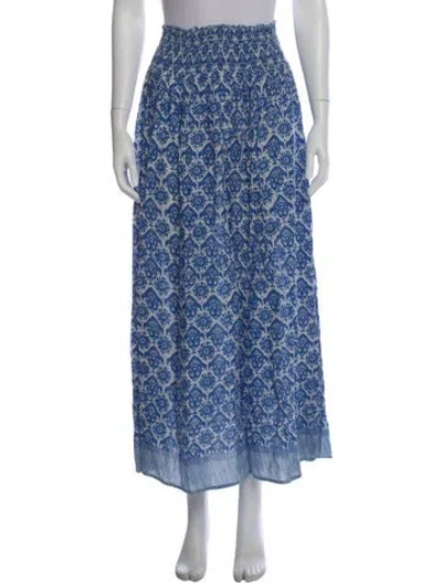 Pre-owned Natalie Martin Paisley Print Long Skirt W/ Tags In Blue