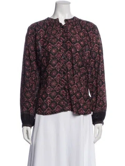 Pre-owned Natalie Martin Paisley Print Long Sleeve Blouse In Multi