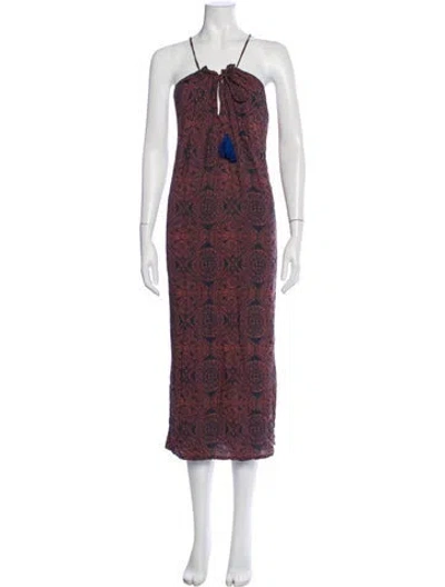 Pre-owned Natalie Martin Paisley Print Midi Length Dress In Multi