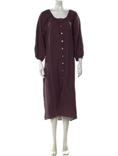 Pre-owned Natalie Martin Paisley Print Midi Length Dress W/ Tags In Blue