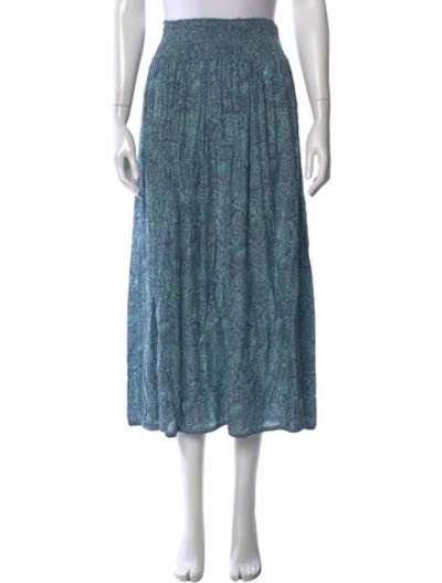 Pre-owned Natalie Martin Paisley Print Midi Length Skirt In Blue