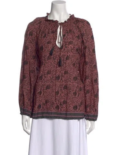 Pre-owned Natalie Martin Paisley Print Tie Neck Blouse In Multi