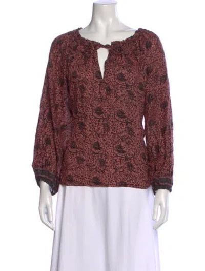 Pre-owned Natalie Martin Paisley Print V-neck Blouse In Multi
