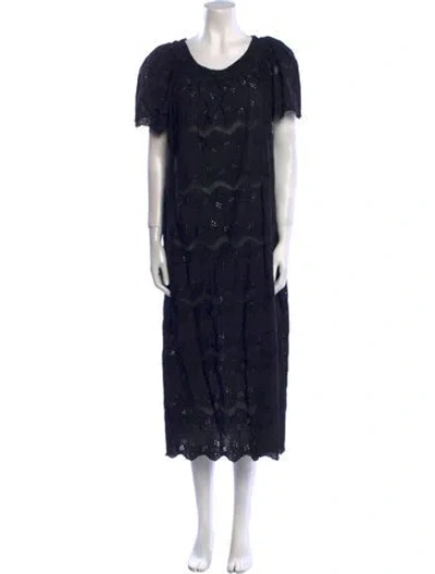 Pre-owned Natalie Martin Patterned Long Dress In Blue