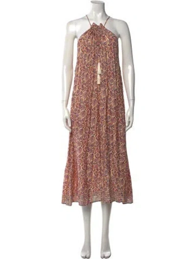 Pre-owned Natalie Martin Patterned Long Dress In Blue