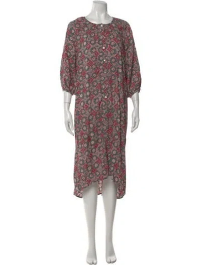 Pre-owned Natalie Martin Patterned Midi Length Dress In Pink
