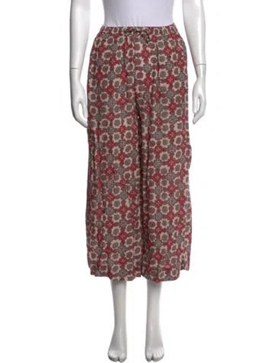 Pre-owned Natalie Martin Patterned Wide Leg Pants In Red