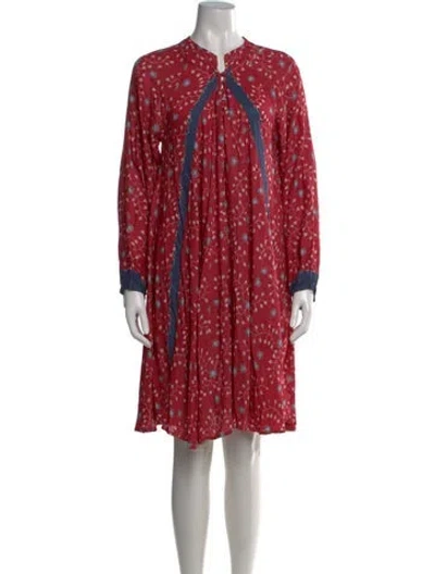 Pre-owned Natalie Martin Printed Knee-length Dress In Red