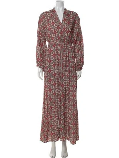Pre-owned Natalie Martin Printed Long Dress In Multi