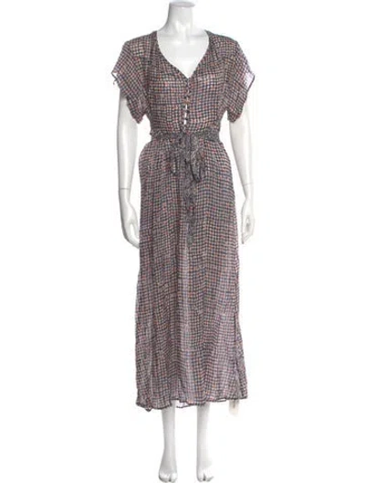 Pre-owned Natalie Martin Printed Long Dress In Multi