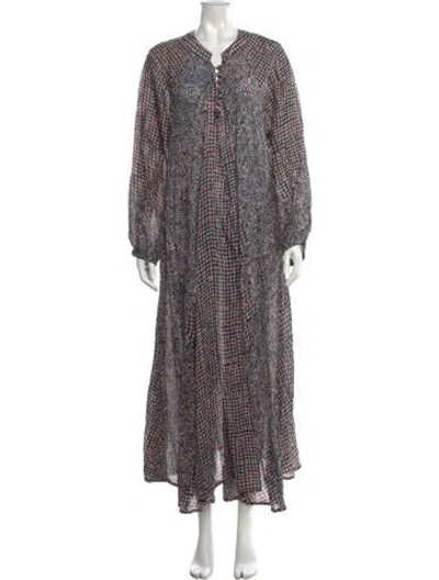 Pre-owned Natalie Martin Printed Long Dress In Multi