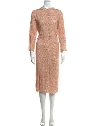 Pre-owned Natalie Martin Printed Long Dress In Pink