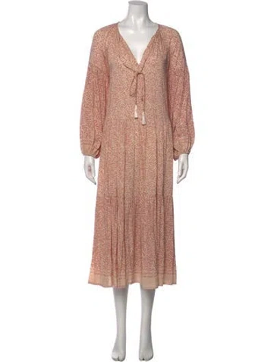 Pre-owned Natalie Martin Printed Long Dress In Pink