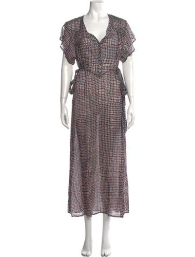 Pre-owned Natalie Martin Printed Long Dress W/ Tags In Multi