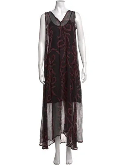 Pre-owned Natalie Martin Printed Long Dress W/ Tags In Multi