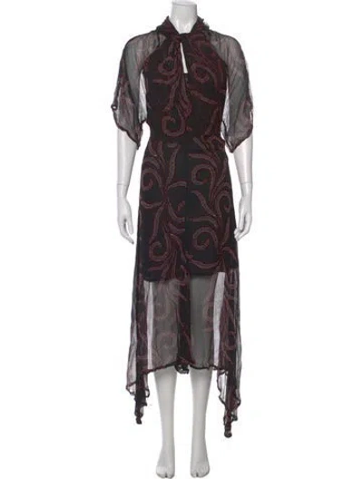 Pre-owned Natalie Martin Printed Long Dress W/ Tags In Multi