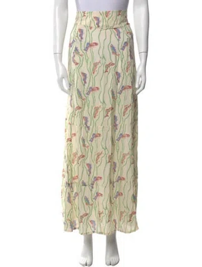 Pre-owned Natalie Martin Printed Long Skirt W/ Tags In Neutral