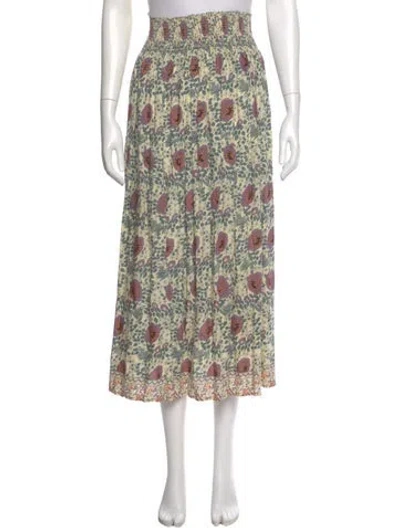 Pre-owned Natalie Martin Printed Midi Length Skirt In Neutral