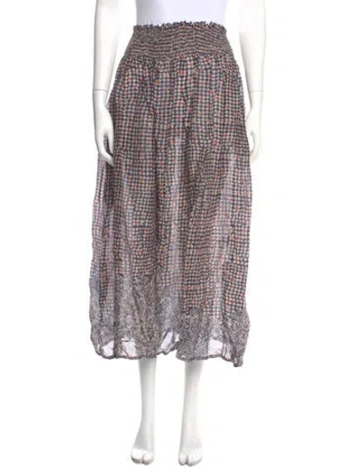 Pre-owned Natalie Martin Printed Midi Length Skirt W/ Tags In Blue