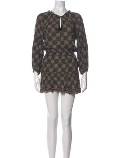 Pre-owned Natalie Martin Printed Mini Dress In Black