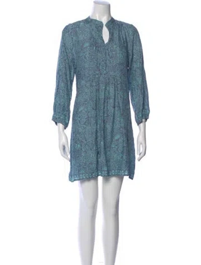 Pre-owned Natalie Martin Printed Mini Dress In Blue