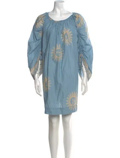 Pre-owned Natalie Martin Printed Mini Dress In Blue