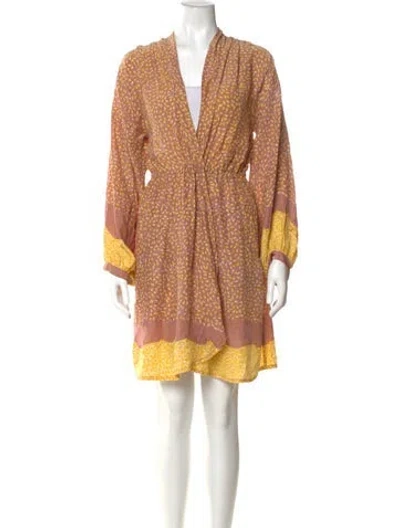 Pre-owned Natalie Martin Printed Mini Dress In Neutral