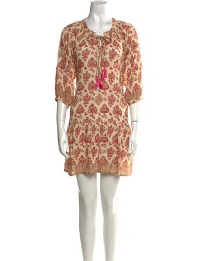 Pre-owned Natalie Martin Printed Mini Dress In Neutral