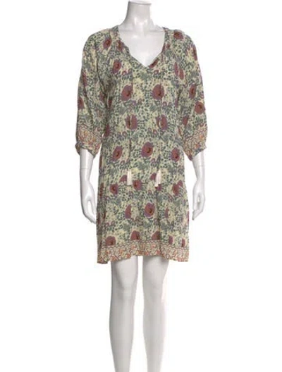 Pre-owned Natalie Martin Printed Mini Dress In Neutral