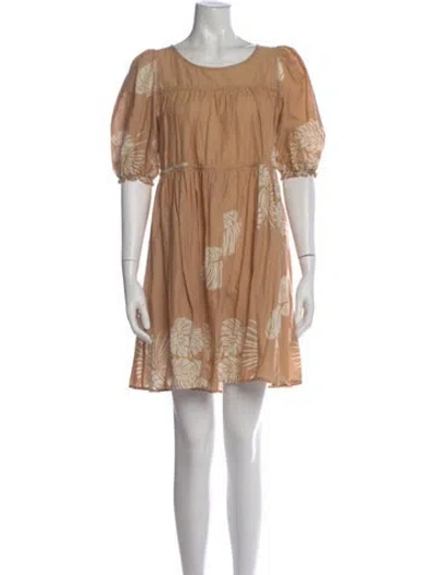 Pre-owned Natalie Martin Printed Mini Dress In Neutral