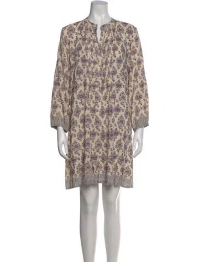 Pre-owned Natalie Martin Printed Mini Dress In Neutral