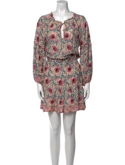 Pre-owned Natalie Martin Printed Mini Dress In Neutral