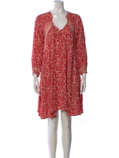 Pre-owned Natalie Martin Printed Mini Dress In Red
