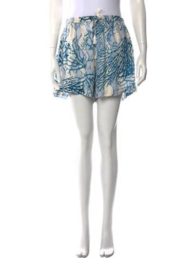 Pre-owned Natalie Martin Printed Mini Shorts W/ Tags In Yellow