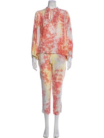 Pre-owned Natalie Martin Printed Pant Set In Pink