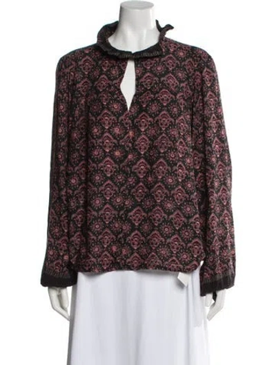 Pre-owned Natalie Martin Printed V-neck Blouse In Multi