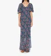 Natalie Martin Ramya Dress Vintage Flowers In Indigo - Size X-large In Multi
