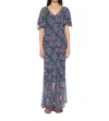 Natalie Martin Ramya Dress Vintage Flowers In Indigo - Size X-large In Multi