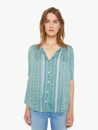Natalie Martin Remy Top Paisley Stripe Pool In Teal - Size Small