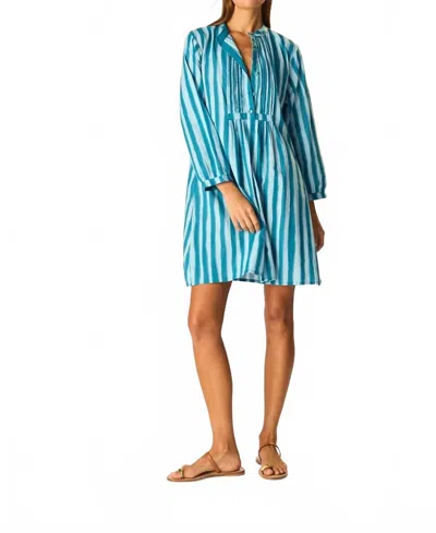 Natalie Martin Sammie Short Dress In Batik Stripe Pool In Blue