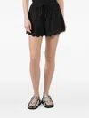 Natalie Martin Scalloped-hem Cotton Shorts