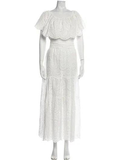 Pre-owned Natalie Martin Scoop Neck Long Dress W/ Tags In White