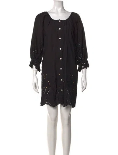 Pre-owned Natalie Martin Scoop Neck Mini Dress In Black