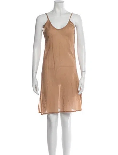 Pre-owned Natalie Martin Scoop Neck Mini Dress In Neutral
