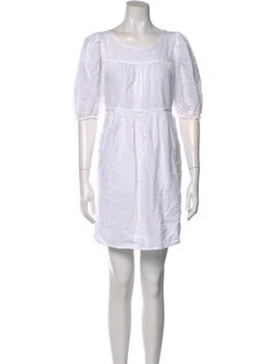 Pre-owned Natalie Martin Scoop Neck Mini Dress In White