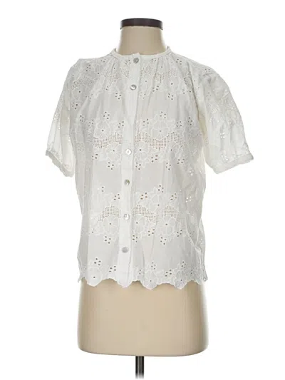 Pre-owned Natalie Martin Short Sleeve Blouse In White