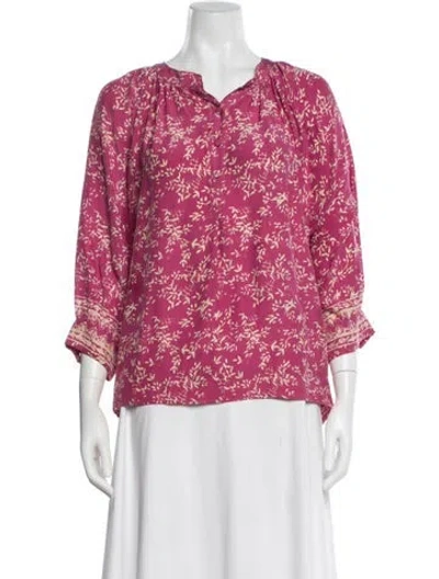 Pre-owned Natalie Martin Silk Floral Print Blouse In Multi
